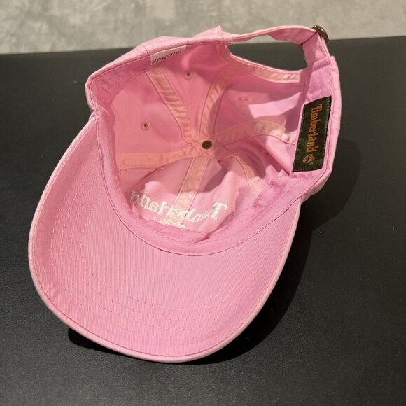 Timberland Hat Women's One Size Adjustable Pink Logo Strapback Cap - Picture 6 of 8